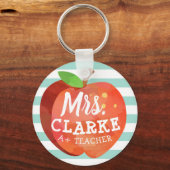 Apple des Lehrers | INDIVIDUELLE NAME Schlüsselanhänger (Vorderseite)
