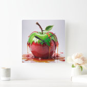 Apple Digital Art Quadratische Wanduhr (Zuhause)