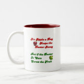 Apple ein Tag…. Zweifarbige Tasse (Links)