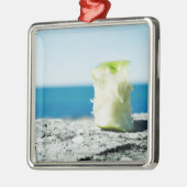 Apple entkernen im Schmutz Silbernes Ornament (Links)