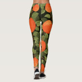 Apple Ernte: Grüne Blätter Vintag Leggings (Rückseite)