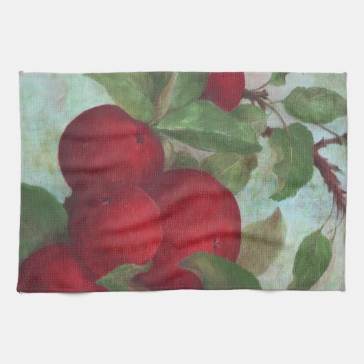 Apple Ernte, rot und grün Geschirrtuch (Horizontal)