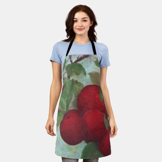 Apple Ernte, rot und grün Schürze (Getragen)