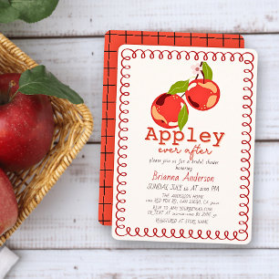 Apple Ever After Rote Lockenrahmen Brautparty-Einl Einladung