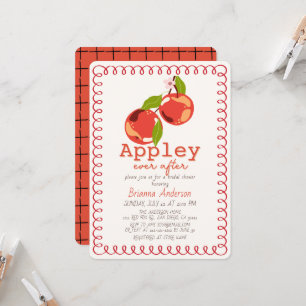 Apple Ever After Rote Lockenrahmen Brautparty-Einl Einladung