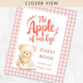 Apple Eye Gingham Sign Guest Book Baby Shower Poster