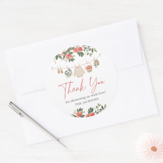 Apple Fall Baby Dusche Runder Aufkleber (Umschlag)