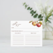 Apple fallender Brautparty-Rezept-Karte (Stehend Vorderseite)