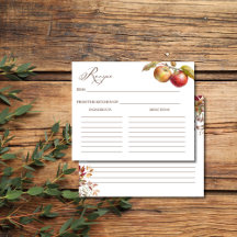 Apple fallender Brautparty-Rezept-Karte