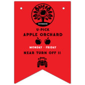 Apple Farm U- Pick-Werbeaktion Wimpelkette (Erste Fahne)