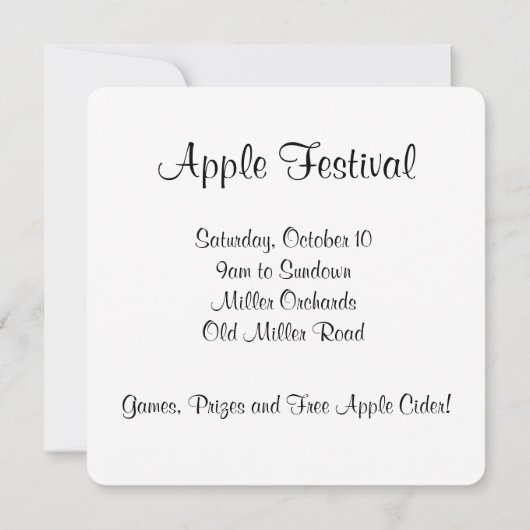 Apple Festival Einladung (Rückseite)