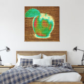 Apple Fine Art auf Burlap Linen Jute #4 Leinwanddruck (Insitu (Schlafzimmer))