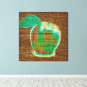 Apple Fine Art auf Burlap Linen Jute #4 Leinwanddruck (Insitu (Holzboden))