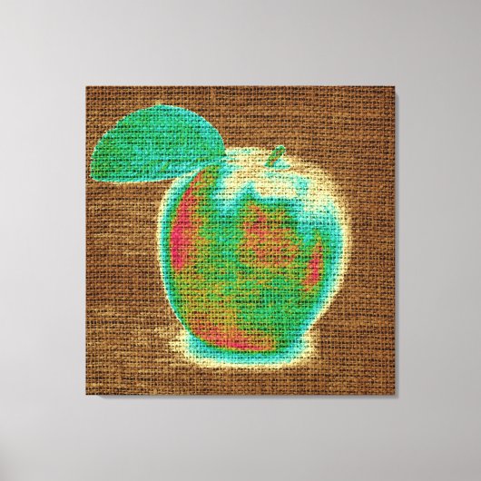 Apple Fine Art auf Burlap Linen Jute #4 Leinwanddruck (Vorderseite)