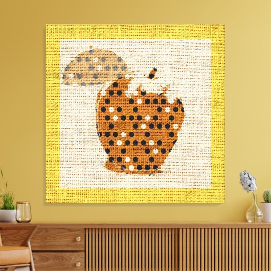 Apple Fine Art auf Burlap Linen Jute Leinwanddruck (Insitu (Wohnzimmer))