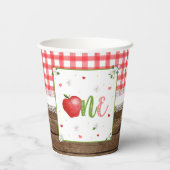 Apple First Birthday Party Cup Pappbecher (Rückseite)