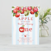 Apple First Birthday Party Einladung (Stehend Vorderseite)