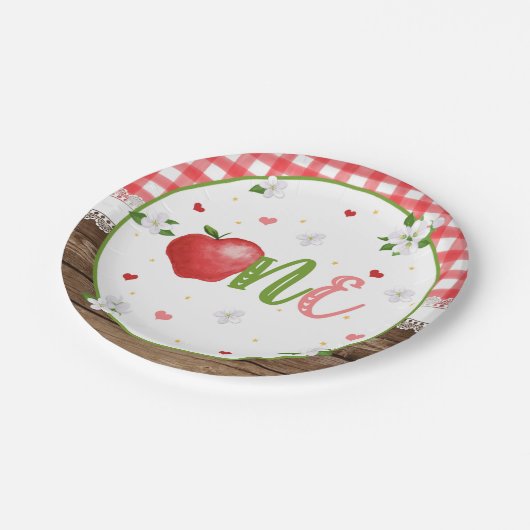 Apple First Birthday Plate Pappteller (Schrägansicht)