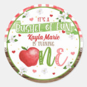 Apple First Birthday Sticker - Bushel of Fun (Vorderseite)