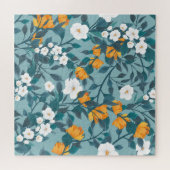 Apple Floral: Blühendes Mustermotiv. Puzzle (Horizontal)