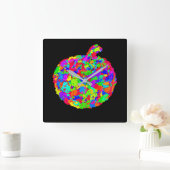 Apple Floral Quadratische Wanduhr (Zuhause)