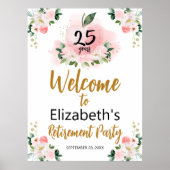 Apple Floral Teacher Rente Party Begrüßungszeichen Poster (Vorne)