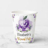 Apple Floral Teacher Retirement Party Pappbecher (Rückseite)