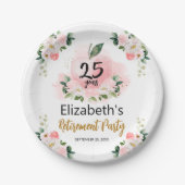 Apple Floral Teacher Retirement Party Pappteller (Vorderseite)