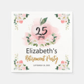 Apple Floral Teacher Retirement Party Serviette (Vorderseite)