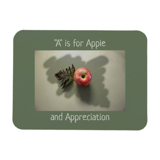 Apple for Teacher Appentiation Customizable Green Magnet (Horizontal)