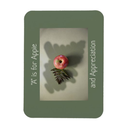 Apple for Teacher Appentiation Customizable Green Magnet (Vertikal)