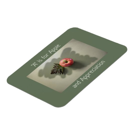 Apple for Teacher Appentiation Customizable Green Magnet (Linke Seite)