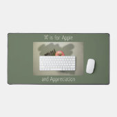 Apple for Teacher Apprecision Fotografy Green Schreibtischunterlage (Tastatur & Maus)