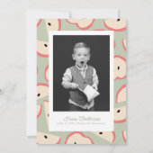 Apple Foto Green Boy Kindergarten Abschluss Einladung (Rückseite)