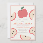 Apple Foto Pink Girl Kindergarten Abschluss Einladung (Vorderseite)