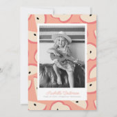 Apple Foto Pink Girl Kindergarten Abschluss Einladung (Rückseite)