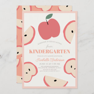 Apple Foto Pink Girl Kindergarten Abschluss Einladung