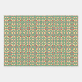 Apple Fruit Abstraktes Vintages geometrisches Must Geschenkpapier Set