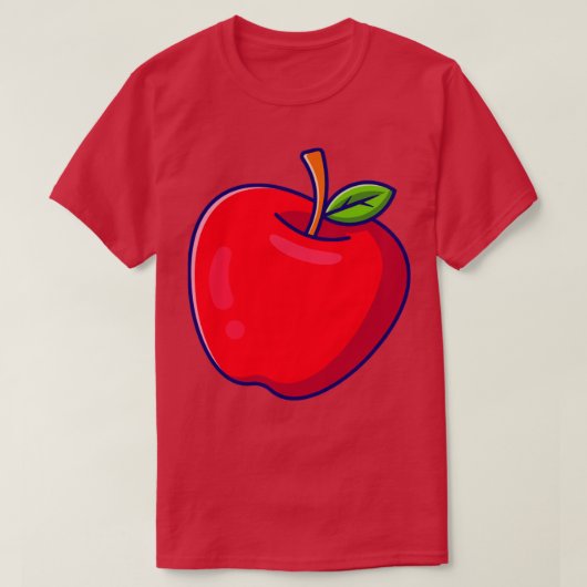 Apple Fruit Cartoon Illustration T-Shirt (Design vorne)
