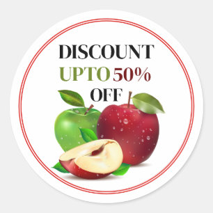Apple Fruit Editable Custom Discount Aufkleber