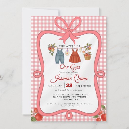 Apple Fruit Fall Babydusche Sprinkle Einladung (Vorderseite)