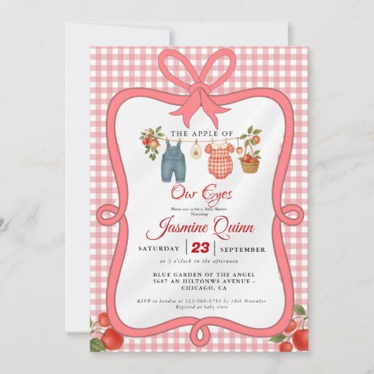 Apple Fruit Fall Babydusche Sprinkle Einladung (Vorderseite)