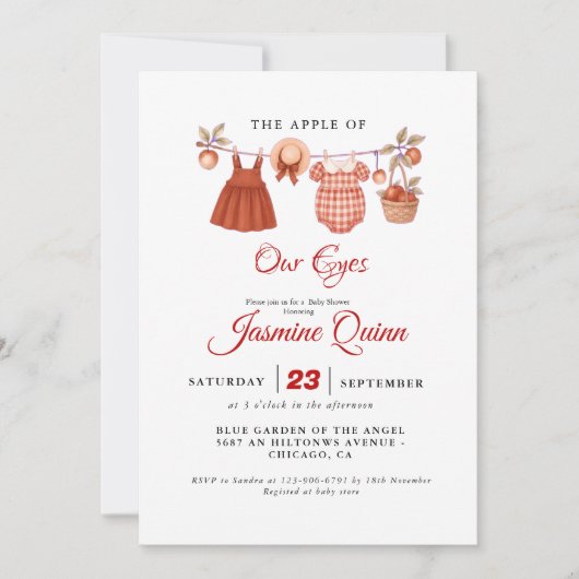 Apple Fruit Fall Babydusche Sprinkle Einladung (Vorderseite)