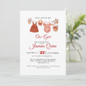 Apple Fruit Fall Babydusche Sprinkle Einladung (Stehend Vorderseite)