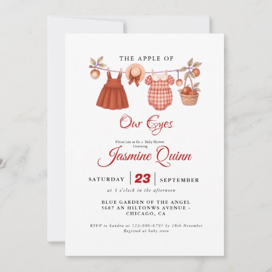 Apple Fruit Fall Babydusche Sprinkle Einladung (Vorderseite)