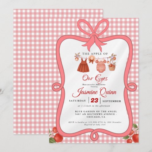 Apple Fruit Fall Babydusche Sprinkle Einladung (Vorne/Hinten)