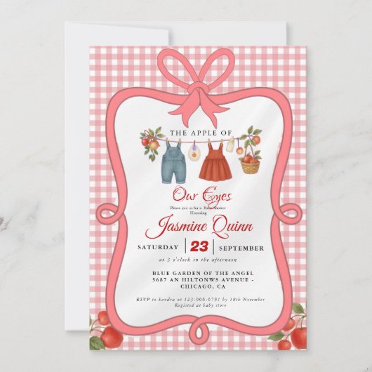 Apple Fruit Fall Babydusche Sprinkle Einladung (Vorderseite)