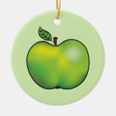 Apple Fruit Illustration zum grünen Cartoon Keramik Ornament (Vorne)