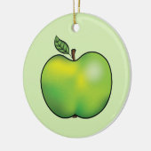 Apple Fruit Illustration zum grünen Cartoon Keramik Ornament (Links)