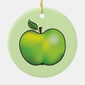 Apple Fruit Illustration zum grünen Cartoon Keramik Ornament (Hinten)